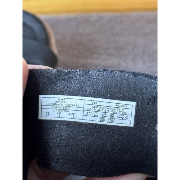 MERRELL Juno Wrap Black Slip On Leather Sandals Shoes Outdoor Travel Sz 10 - Picture 5 of 9